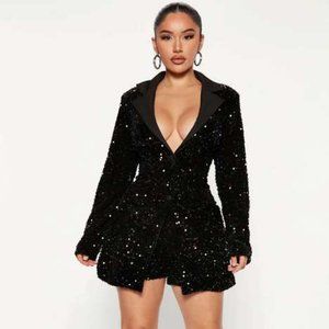 Fashion Nova MATERIAL GIRL BLAZER ROMPER